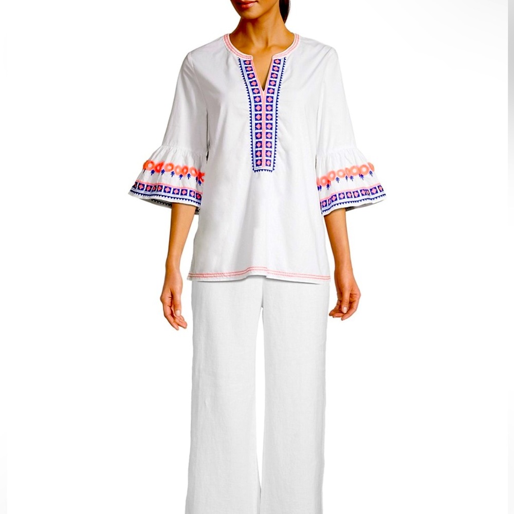 New Lilly Pulitzer women’s Rissa Printed Cotton Embroidered Tunic Top size XL